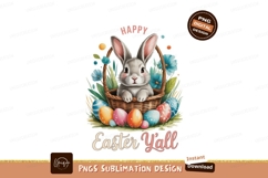 Format: Title: Easter Bunny Basket With Eggs And Flowers Product Image 1
