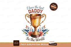 Golden Trophy Best Daddy Floral Design image Product Image 1