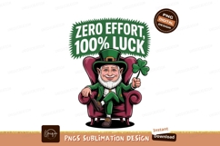 Leprechaun sitting in chair holding shamrock clover Product Image 1