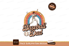 Baseball Player Rainbow Retro Style batter Product Image 1