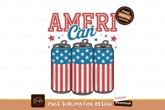 American cans with patriotic design stars stripes Product Image 1