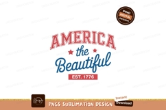 America the Beautiful patriotic typography stars text Product Image 1