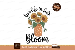 Sunflowers in polka dot jar live life bloom orange Product Image 1