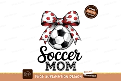 Soccer Mom Graphic With Polka Dot Bow PNG Product Image 1
