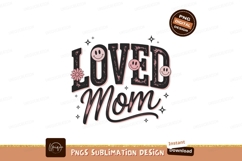 Loved Mom Retro Smiley Flower Design image Product Image 1