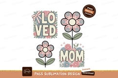 Format: Title: Loved Mom Floral Design flowers retro Product Image 1