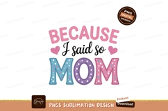 Because Mom Hearts pink purple Product Image 1