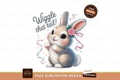 Cute bunny with flower and ribbons rabbit fluffy Product Image 1