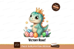 Dinosaur Crowned Easter Eggs Flowers Stars image Product Image 1
