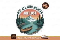 Mountain lake canoe adventure forest trees Product Image 1