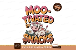 Motivated cow by snacks flowers funny Product Image 1