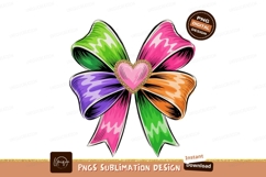 Colorful Bow Heart Glitter pink green Product Image 1