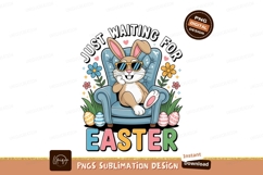 Cool bunny waiting for easter flower grass Product Image 1
