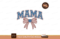 Mama patriotic bow design stars stripes Product Image 1