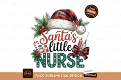 Santa&#039;s Little Nurse Christmas Design plaid Product Image 1