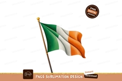 Irish flag waving on pole Ireland green Product Image 1