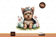Adorable Yorkshire Terrier with Easter Eggs puppy Product Image 1
