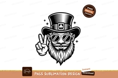 Bearded man wearing top hat and sunglasses leprechaun Product Image 1