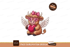 Fluffy cow with heart and wings glasses Product Image 1