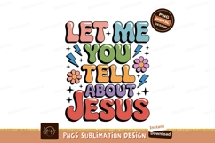 Groovy text with flowers and lightning retro Product Image 1