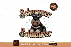 Schnauzer dog with floral accents animal black Product Image 1