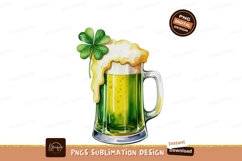 Format: Title: Green beer mug with clover foam Product Image 1