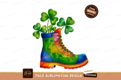 Colorful boot shamrocks green rainbow Product Image 1