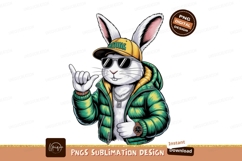 Cool bunny wearing sunglasses and jacket rabbit Product Image 1