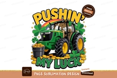 Green tractor with shamrocks and gold coins yellow Product Image 1