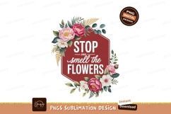 Floral Stop Smell Flowers Sign peonies Product Image 1