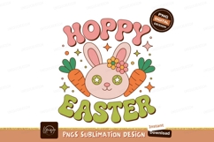 Hoppy Easter Bunny Carrots Flowers Stars rabbit Product Image 1