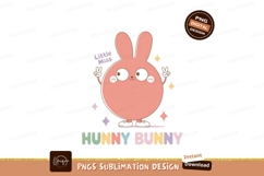 Pink bunny with peace signs and stars cute cartoon Product Image 1