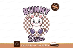 Cute white bunny with purple accents and stars rabbit Product Image 1