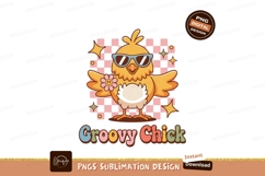 Groovy chick with sunglasses and flower yellow stars Product Image 1