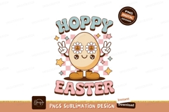 Groovy Easter Egg Character With Peace Signs retro Product Image 1