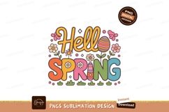 Hello Spring Floral Egg Butterfly Design image Product Image 1