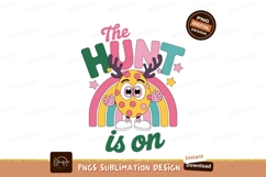 Easter egg character with antlers and rainbow cartoon Product Image 1