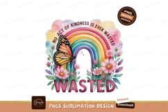 Monarch butterfly rainbow flowers kindness quote pink Product Image 1