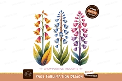 Colorful bell flowers with leaves blue pink Product Image 1
