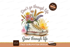White sneaker with flowers and inspirational quote Product Image 1