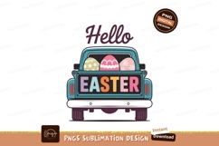 Teal truck easter eggs greeting holiday Product Image 1