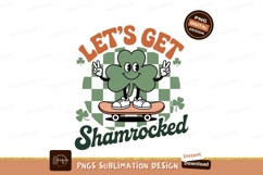 Shamrock character riding skateboard cartoon green Product Image 1