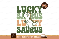 Lucky Dinosaur Graphic saurus text Product Image 1