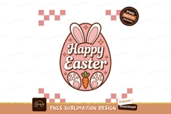 Pink Easter egg with bunny ears and carrot image Product Image 1
