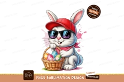 Cool bunny with easter eggs basket sunglasses Product Image 1