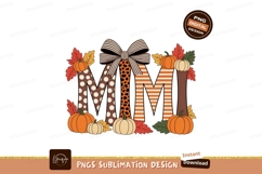 Autumn themed letters with pumpkins and bow fall leaves Product Image 1