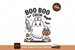 Cute ghost nurse with syringe and pumpkin halloween Product Image 1