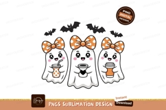 Cute Halloween Kittens With Bats orange black Product Image 1