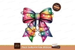 Rainbow bow with festive lights ribbon Product Image 1