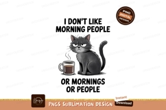 Grumpy cat with coffee cartoon Product Image 1